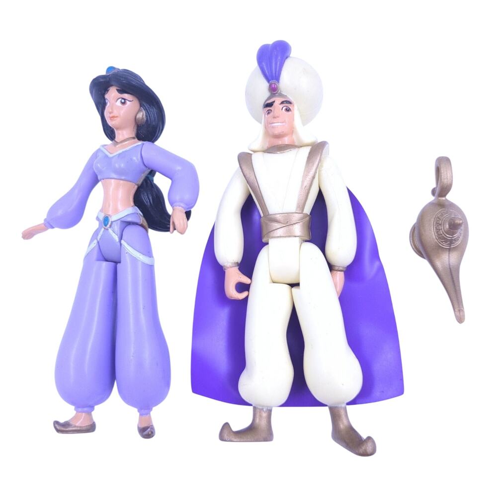 Mattel Disney Aladdin Princess Jasmine Prince Ali Action Figures Lamp 5.5" Lot